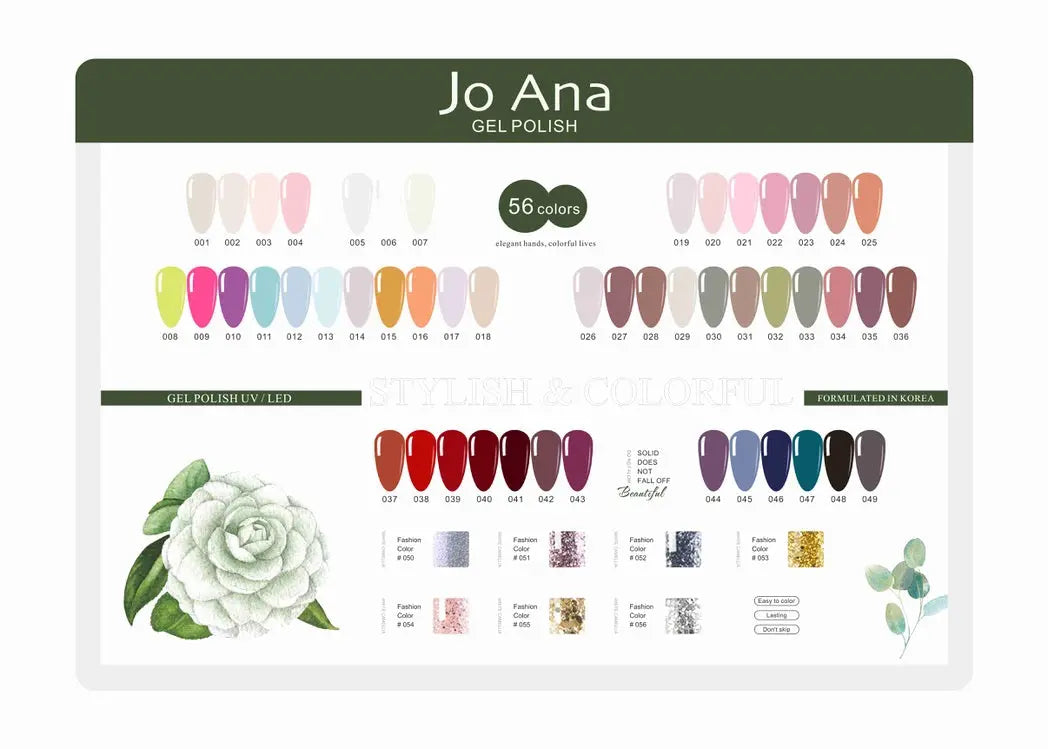 JoAna Gel Polish 56 colours Set H Nail Garden