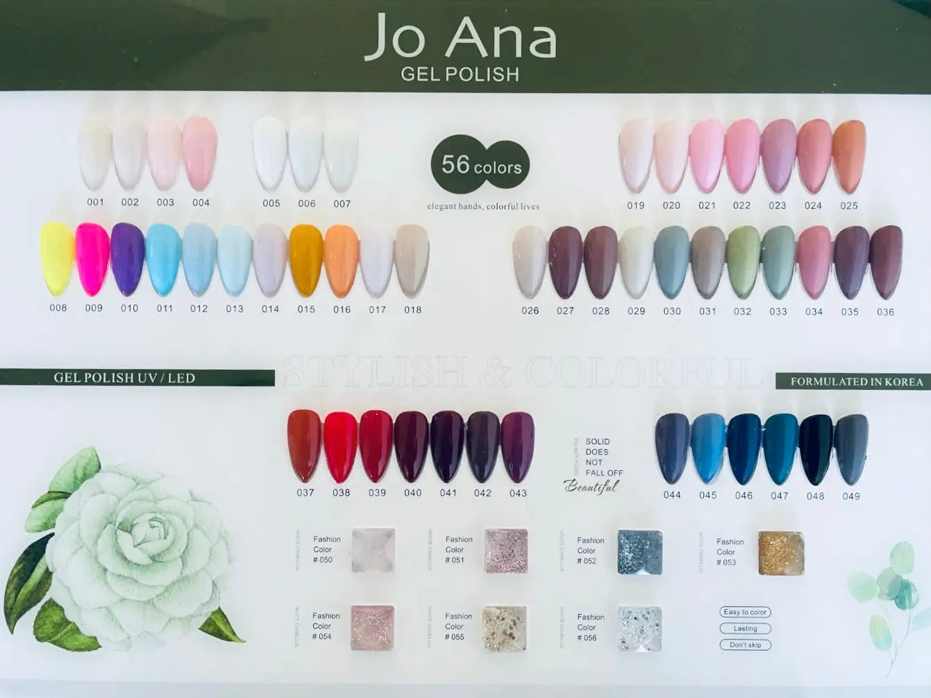 JoAna Gel Polish 56 colours Set H Nail Garden