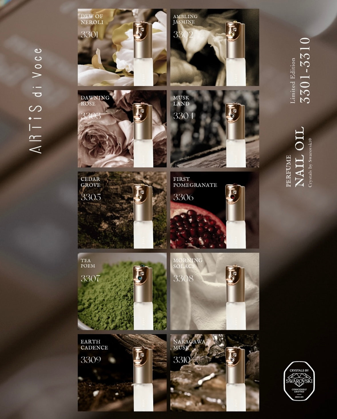 ARTiS di Voce PERFUME NAIL OIL 5ml (Crystals by Swarovski®) - NAKAGAWA MUSK 3310 ARTiS di Voce