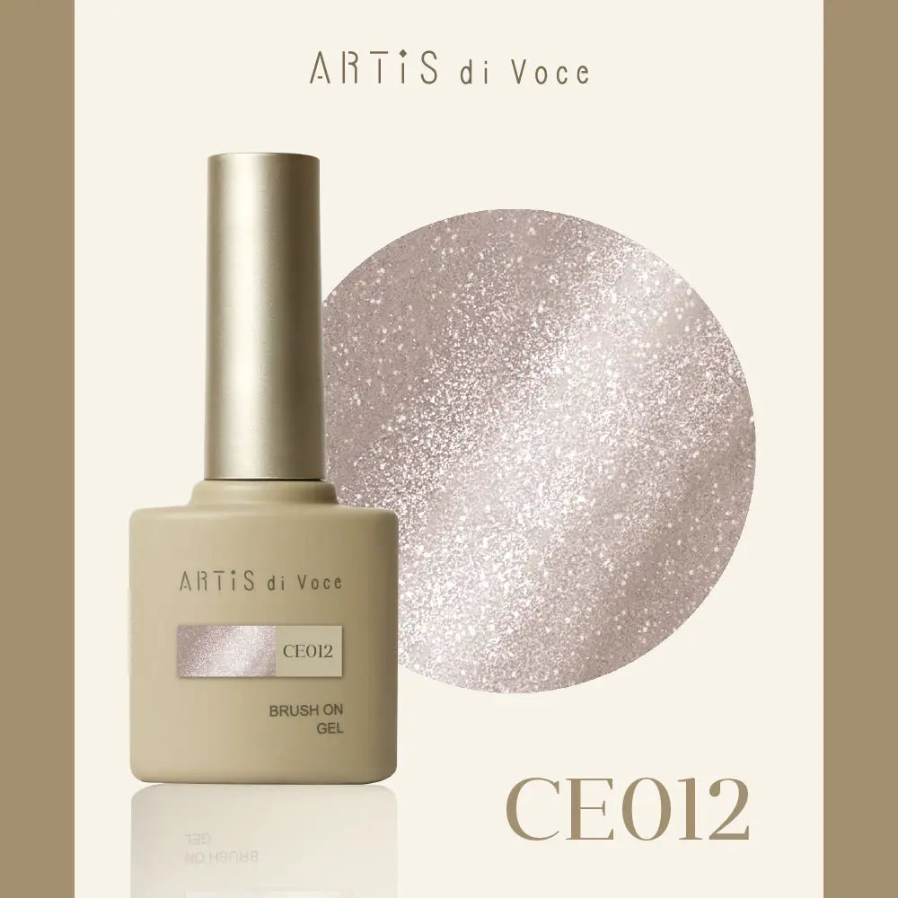Artis di Voce brush on gel bottle with glittery effect and brand name.